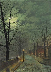 THE GOSSIPS, BONCHURCH, ISLE OF WIGHT by John Atkinson Grimshaw
